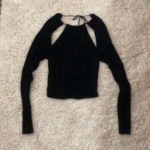 Black Zara Cutout Top NWT